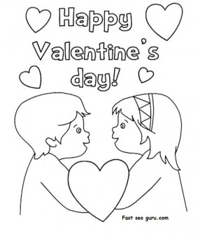 Happy valentines day hearts coloring pages