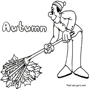 Printable Clean Fall Leaves coloring pages for kindergarten