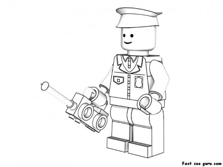 Printable Lego policeman coloring pages