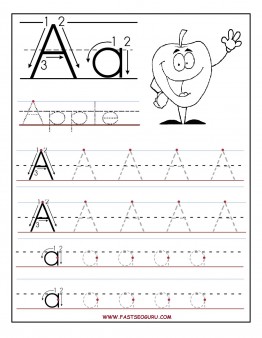 Printable letter A tracing worksheets for preschool
