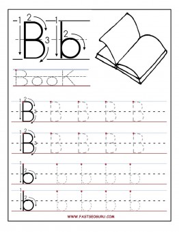Printable letter B tracing worksheets for preschool