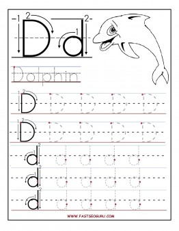 Printable letter D tracing worksheets for preschool