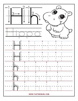 Printable letter H tracing worksheets for preschool
