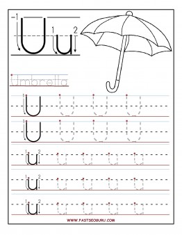 Printable letter U tracing worksheets for preschool