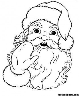 Printable Santa Claus Face cola coloring pages