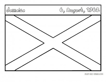 Flags Of Jamaica Coloring Page For Kids
