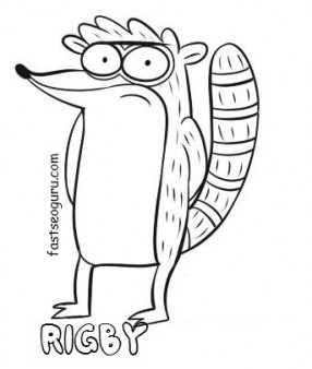 Printable regular show rigby coloring pages