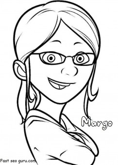 Printable despicable me 2 characters margo coloring pages for kids