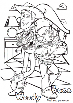 Disney toy story 4 woody and buzz coloring pages for kids