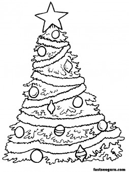 coloring pages of Christmas trees with decorative