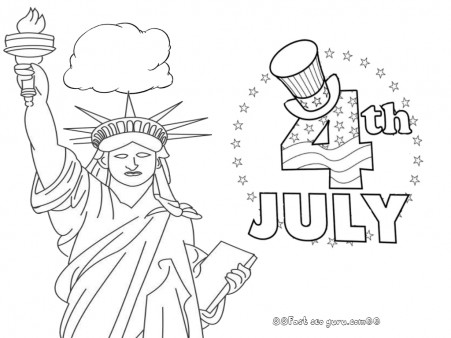 Printable statue of liberty 4th of july coloring pages