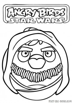 Printable Angry Birds Star Wars yado Coloring Pages