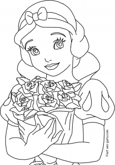 Printable disney princess snow white coloring pages