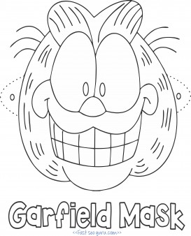 Printable garfield mask coloring page for kids