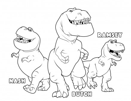 Printable the good dinosaur Butch Ramsey Nash coloring pages