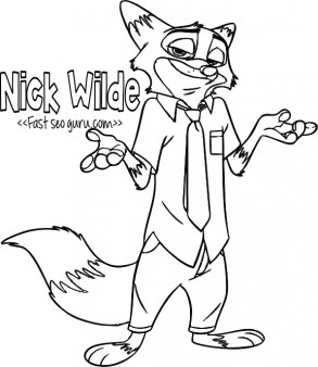 Printable Nick Wilde zootopia coloring pages