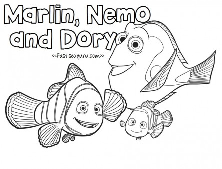 Finding dory movie coloring pages for kids