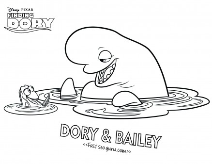 Printables cartoon finding dory Bailey coloring page