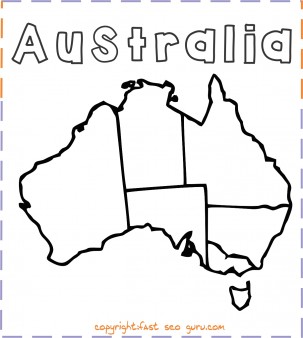 Printable australia map coloring page