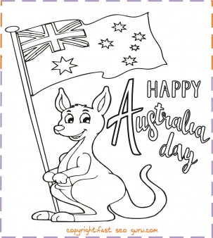 happy australia day coloring pages