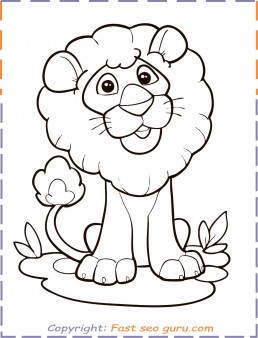 coloring in pages animals lion print out