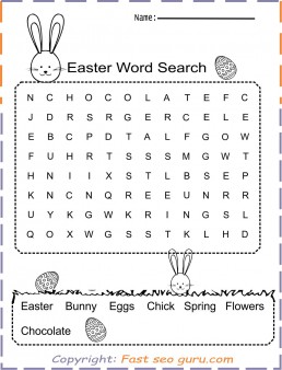 Easter Word Search print out