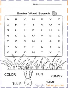 easy easter word search printable