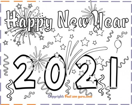 New Years 2021 coloring page for kids