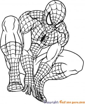 Coloring book spiderman to print free