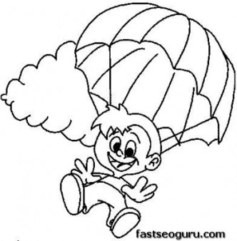 Children Skydiving Coloring Pages To Print Out 1