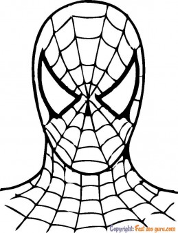 spiderman face drawing to color