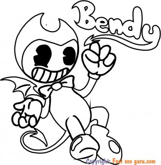 bendy funny coloring pictures to printable