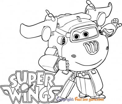 kids coloring pages Super Wings Donnie to print