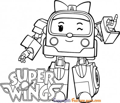 super wings Zoey coloring page girl