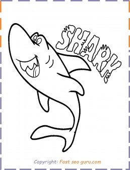Sharks pages to color to print for kids