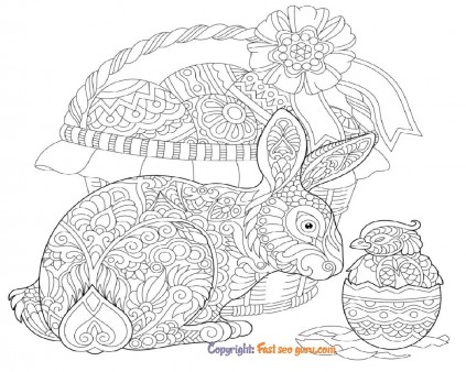 coloring pages easter bunny eggs adults