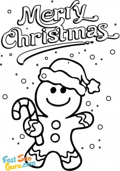 Gingerbread man coloring page christmas