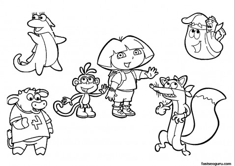 Free printable coloring pages Dora the Explorer 