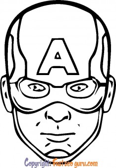 captain america face coloring pages to print