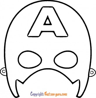 captain america mask coloring sheet to printable