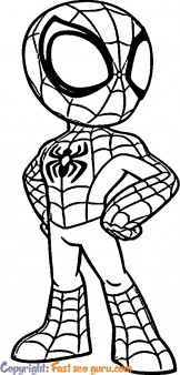 Spider man easy drawing coloring page