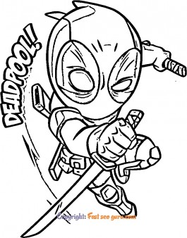 Free Deadpool coloring page to print and color