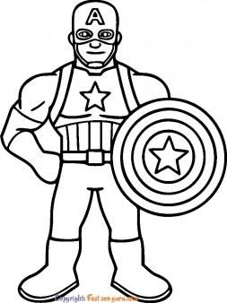 easy captain america coloring pages