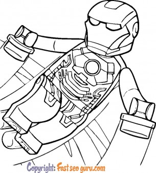 lego coloring pages iron man to print