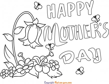 happy mothers day coloring page to print