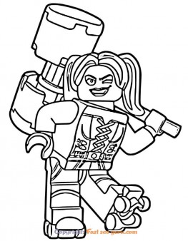 harley quinn hammer lego coloring pages