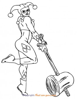pictures of harley quinn coloring pages