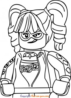 lego harley quinn colouring pages