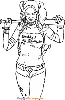 picture to color of harley quinn