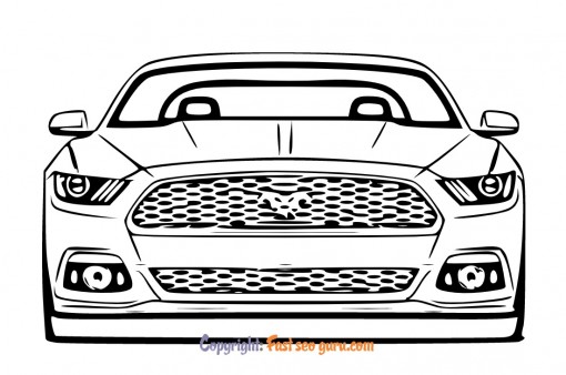 Mustang car coloring pages to print